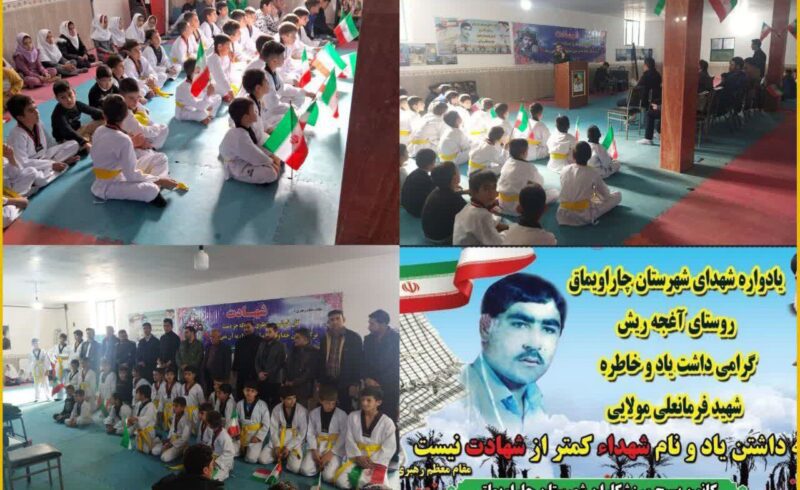 برگزاری یادواره شهدای در خانه تکواندو بخش شادیان چاراویماق