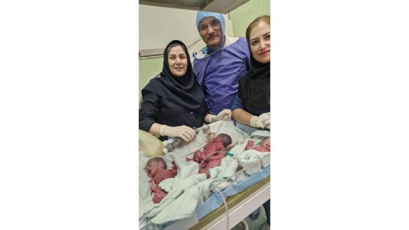 مادر ۲۷ ساله مرندی صاحب نوزادان چهارقلو شد .