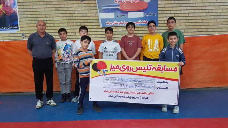 نفرات برتر تنیس روی میز نوجوانان مرند