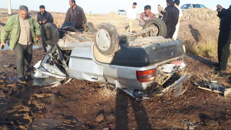 واژگونی خودرو پراید در جاده تبریز ارومیه