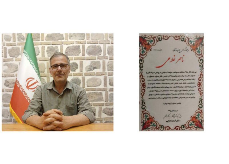 تقدیر رئیس انجمن گراپلینگ و پانکریشن استان آذربایجان شرقی از ناصر غلامی هوجقان