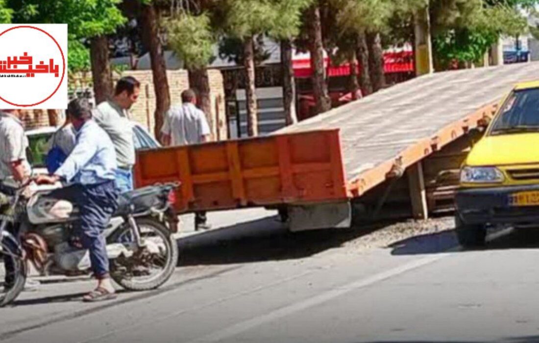 خطر از بیخ گوش بنابی ها گذشت/جدا شدن ناگهانی و خطرناک تریلر از کشــنده در کمربندی چمران بناب