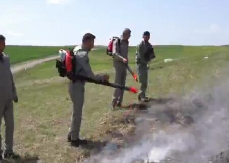 برگزاری مانور اطفای حریق جنگل و مراتع در ورزقان