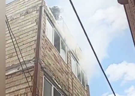 آتش سوزی در خیابان بهار تبریز