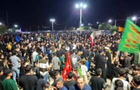 هم‌نوایی شهردار مسجدسلیمان با عزاداران در شام غریبان سیدالشهدا(ع)