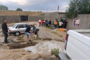 سیل و آب گرفتگی منازل در روستای حاجی آقا  شهرستان بستان‌آباد