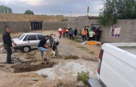 سیل و آب گرفتگی منازل در روستای حاجی آقا  شهرستان بستان‌آباد