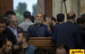 اولین روز به دنیا آمدن مهلا، نوه بامزه مسعود پزشکیان/ تو بغل پدربزرگ رئیس جمهورش آروم خوابیده+عکس