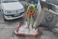 پاکسازی محیط شهری با شستشوی معابر حوزه شهرداری منطقه ۶