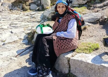 جشن تولد ۱۰۲ سالگی بانوی سالمند در قلعه تاریخی بابک/ شادمانی خانوادگی در دل طبیعت کلیبر