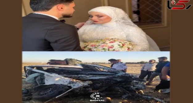 مرگ عروس و داماد بر اثر برخورد ماشین با تریلی/ ویدئو