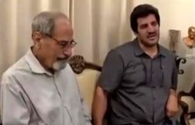 دیدار احساسی رسول خادم با ناخدا هوشنگ صمدی و بیان سخنانی در وطن دوستی/ ویدئو