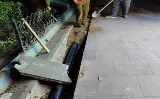 حذف آبیاری سنتی و توسعه شبکه آب خام در ۱۲ خیابان مرکزی شهر