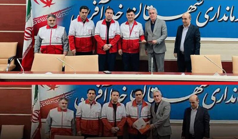 آئین تکریم رئیس سابق و معارفه سرپرست جدید جمعیت هلال احمر شهرستان خداآفرین برگزار شد