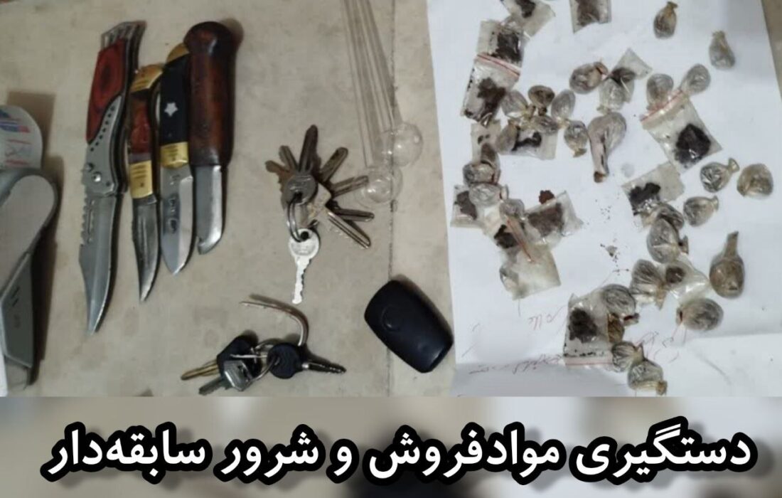 دستگیری موادفروش و شرور سابقه‌دار با کشف ۴۸ بسته مواد مخدر در میانه