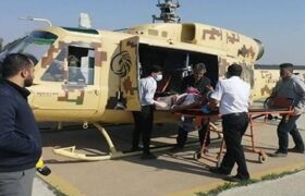 “فرشتگان آهنین‌بال مسجدسلیمان وارد عمل شدند؛ انتقال سریع دو مصدوم مسموم و یک مادر باردار با بالگرد ۲۱۴