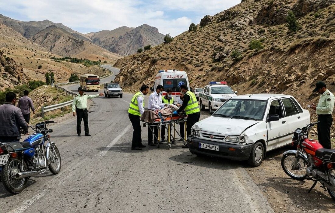 جان باختن یک نفر در تصادف موتورسیکلت و خودرو در محدوده روستای توپقره