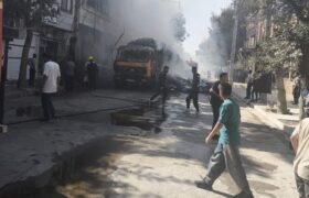 آتش‌سوزی گسترده کامیون در خیابان امام بهار؛ ۶ نفر در میان دود و شعله‌ها گرفتار شدند!