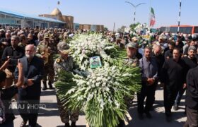 تصاویر/وداع پُر از اشک و افتخار؛ آخرین سفر شهید مهرداد پاشاییفر به خاک وطن در مراغه